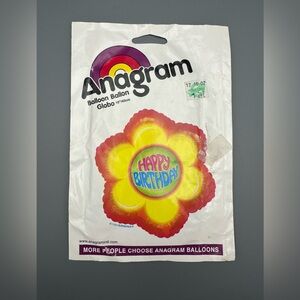 1999 VTG Anagram 18" Flower “Happy Birthday” Foil Balloon *NEW*